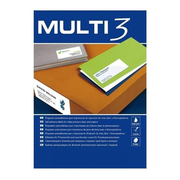 Klistetiketter - Apli - Multi3 - 48,5 x 25,4 mm - 100 ark - Vit