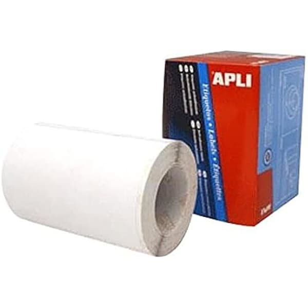 Klistermärken - APLI - 13 x 50 mm - 2100 märken/rulle - Vit färg