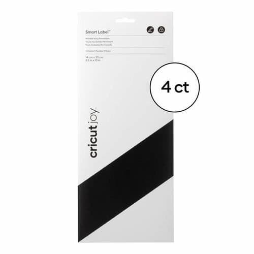 HÄFTANDE ETIKETTER - CRICUT - SMART ETIKET - SVART - VINYL - PERMANENT - 4 ARK