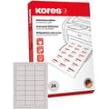 Miniatyrbild 1 av 2: Universella etiketter - KORES - 64,6 x 33,8 mm - 100 ark A4 - Lösningsmedelsfri lim - Papper 70 g/m²