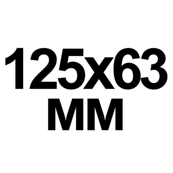 Låda med 1000 amerikanska etiketter 125 x 63 mm