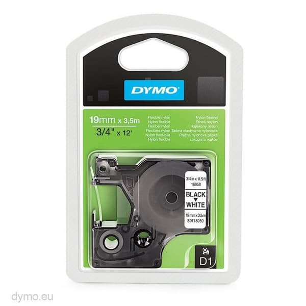 Termiskt överföringsband Dymo D1 16958 Vit Svart 19 mm x 3,5 m (5 antal)