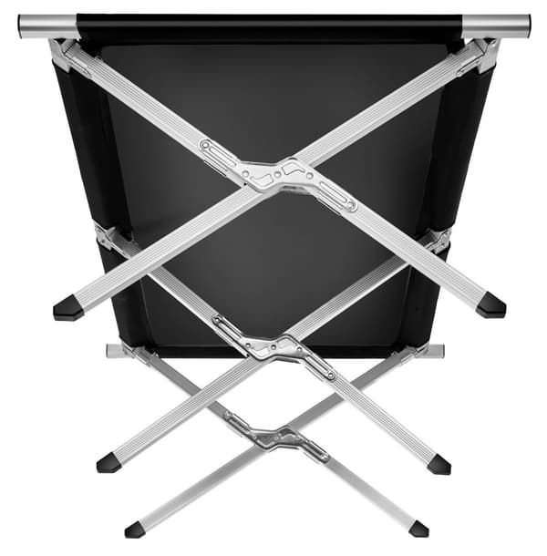 2 tältsängar i aluminium, hopfällbara - svart