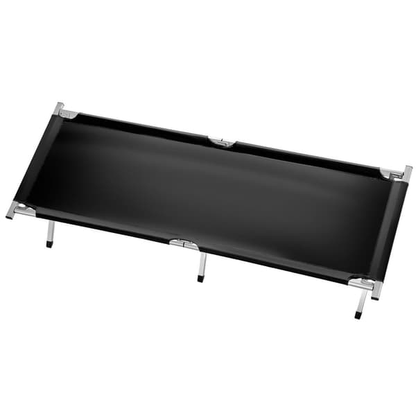2 tältsängar i aluminium, hopfällbara - svart