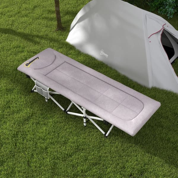 Campingbädd, 200x65x42 cm, Grå
