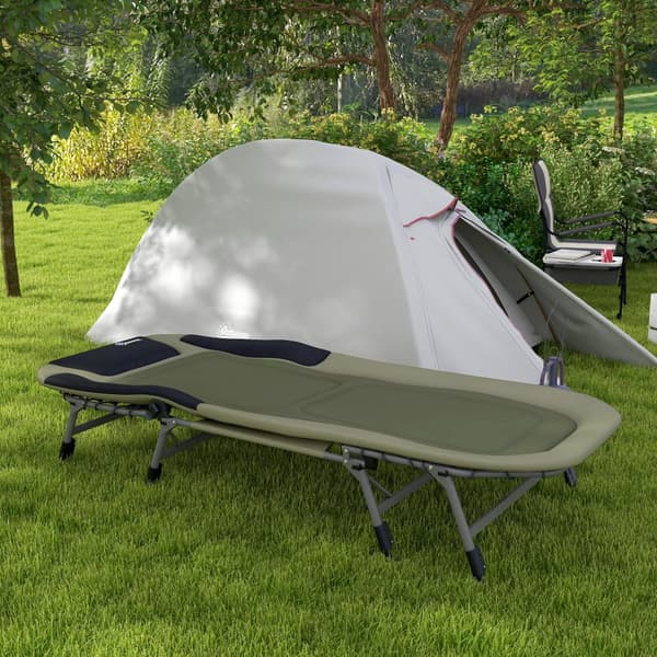 Campingbädd, 200x85x40-51 cm, Grön