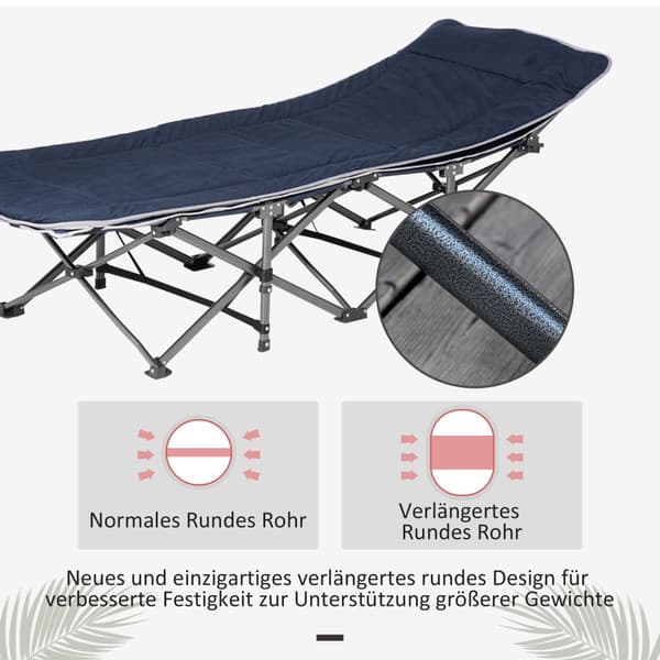 Hopfällbar Campingbädd, 188x64.5x53 cm, Mörkblå
