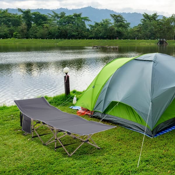 Campingbädd, 190x68x52 cm, Grå