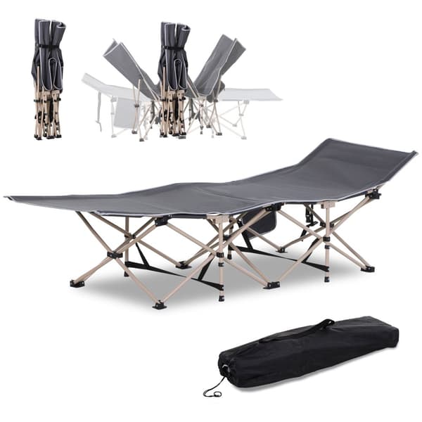 Campingbädd, 190x68x52 cm, Grå