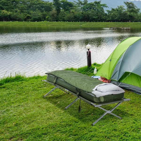 Campingbädd, 193x86x43 cm, Grön