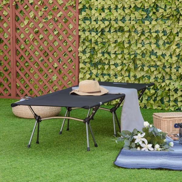 Camping Seng, 190x65x38 cm, Sort