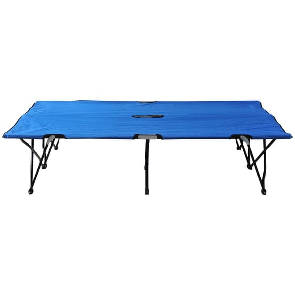 Hopfällbar campingbädd för 2 personer, 193x125x40 cm, Blå+Svart
