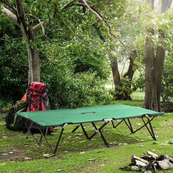 Campingbädd, 193x125x40 cm, Grön Svart