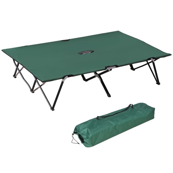 Campingbädd, 193x125x40 cm, Grön Svart