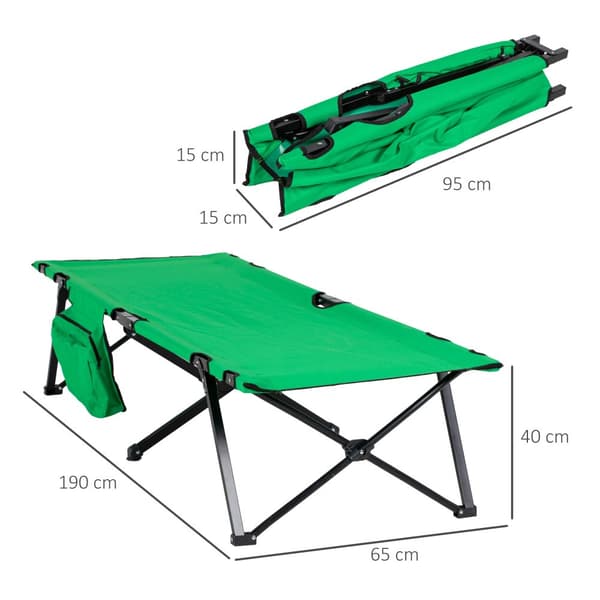 Campingbädd, A20-194, 200x73x49 cm, Grön Svart
