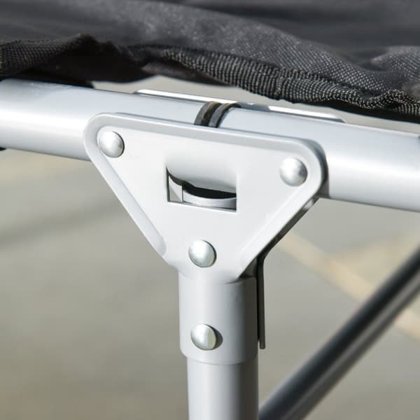 Campingbädd, 183x66x33 cm, Svart Silver