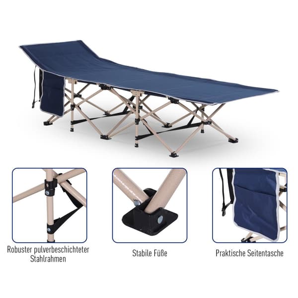 Campingbädd, 190x68x52 cm, Blå