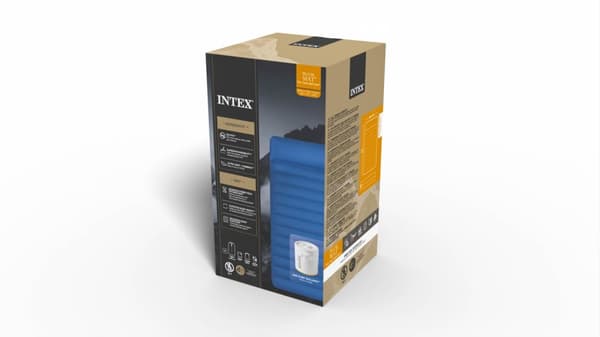 INTEX Luftmadras med pude og USB-pumpe 1-p