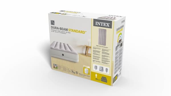 INTEX Dura-Beam Standard Prestige 1-p luftmadras med USB-pumpe