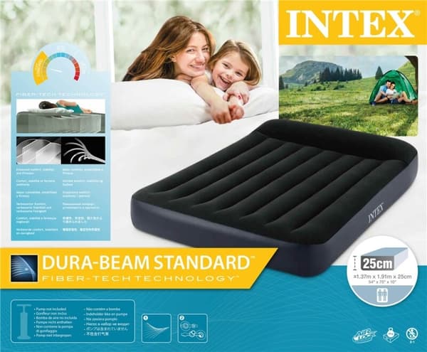 INTEX Dura-Beam Standard Luftmadrass med kudde 137x191x25cm