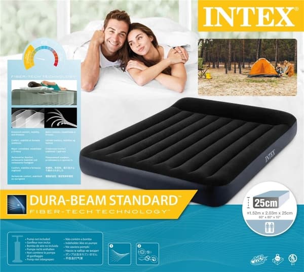 INTEX Dura-Beam Standard Luftmadrass med kudde 152x203x25cm