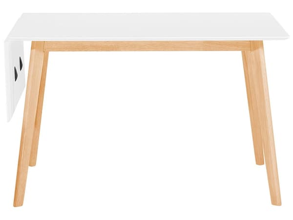 Ruokapöytä valkoinen 120/155 x 80 x 75 cm MDF-levy puu jatkettava 4-6 hengelle suorakulmio
