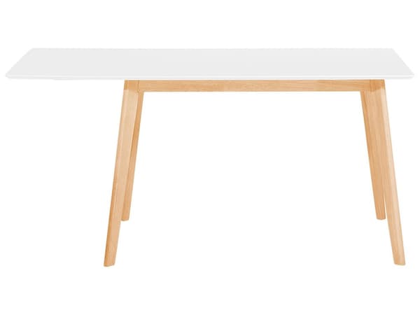 Ruokapöytä valkoinen 120/155 x 80 x 75 cm MDF-levy puu jatkettava 4-6 hengelle suorakulmio