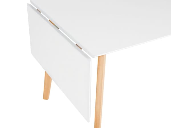Ruokapöytä valkoinen 120/155 x 80 x 75 cm MDF-levy puu jatkettava 4-6 hengelle suorakulmio