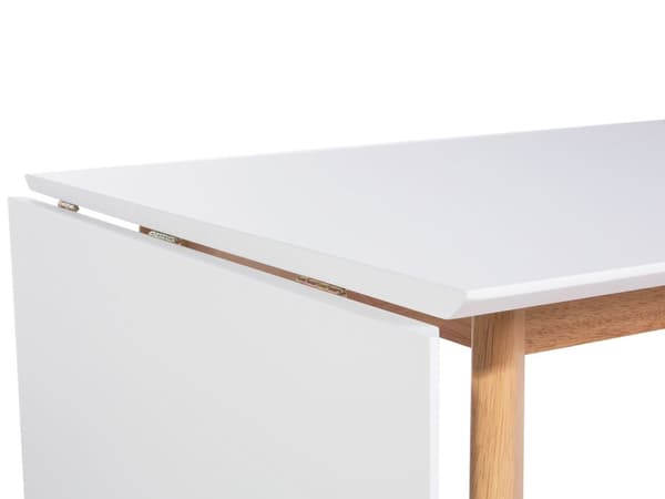 Ruokapöytä valkoinen 120/155 x 80 x 75 cm MDF-levy puu jatkettava 4-6 hengelle suorakulmio