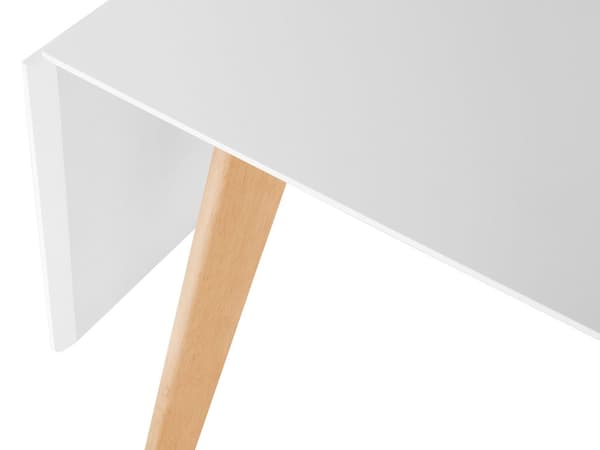 Ruokapöytä valkoinen 120/155 x 80 x 75 cm MDF-levy puu jatkettava 4-6 hengelle suorakulmio