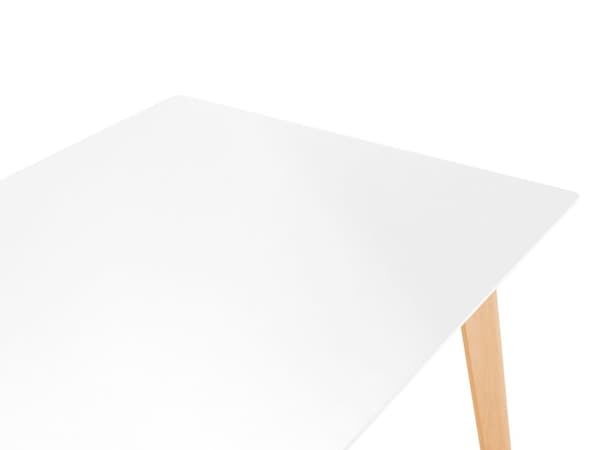 Ruokapöytä valkoinen 120/155 x 80 x 75 cm MDF-levy puu jatkettava 4-6 hengelle suorakulmio