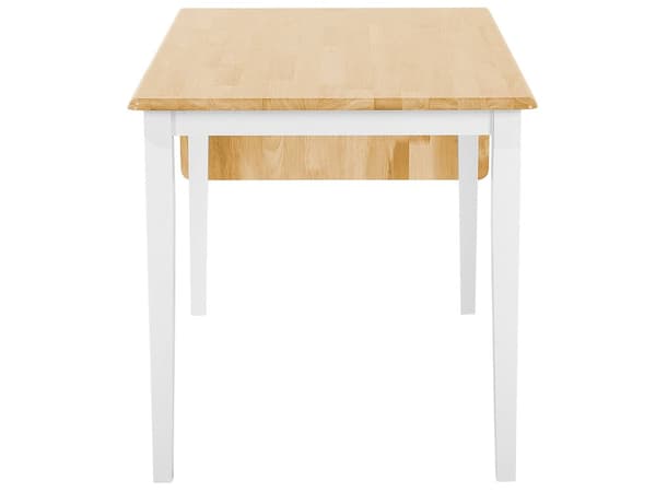 Matbord Ljust trä Bordsskiva 76 x 120 x 75 cm Vita Ben Utdragbart Droppe Löv
