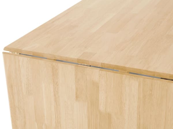 Matbord Ljust trä Bordsskiva 76 x 120 x 75 cm Vita Ben Utdragbart Droppe Löv