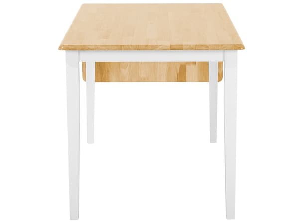 Ruokapöytä valkoinen 120/160 x 75 x 74 cm kumipuu jatkettava 4-6 hengelle suorakulmio