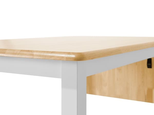 Ruokapöytä valkoinen 120/160 x 75 x 74 cm kumipuu jatkettava 4-6 hengelle suorakulmio