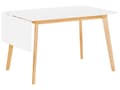 Miniatyrbillede 5 af 11: Spisebord Hvid Lyst Træ 120/155 x 80 cm Bord med Udtræk Skandinavisk Design