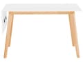 Miniatyrbillede 6 af 11: Spisebord Hvid Lyst Træ 120/155 x 80 cm Bord med Udtræk Skandinavisk Design
