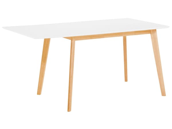 Spisebord Hvid Lyst Træ 120/155 x 80 cm Bord med Udtræk Skandinavisk Design