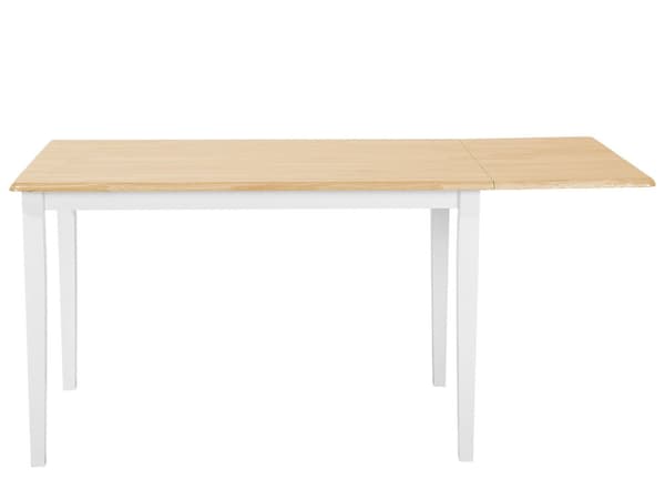 Spisebord hvitt 160/120 x 75 cm uttrekkbart skandinavisk stil
