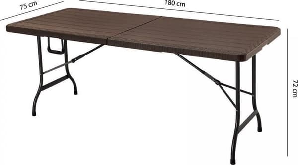 Fällbord - 180 cm långt - brunt