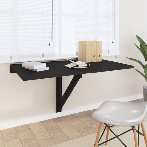 vidaXL Väggbord svart 100x60x56 cm konstruerat trä