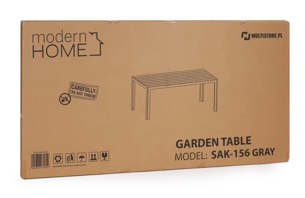 Havebord 6-personers - polywood - grå - 156x78 cm