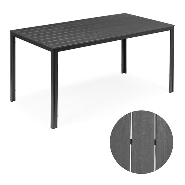 Havebord 6-personers - polywood - grå - 156x78 cm