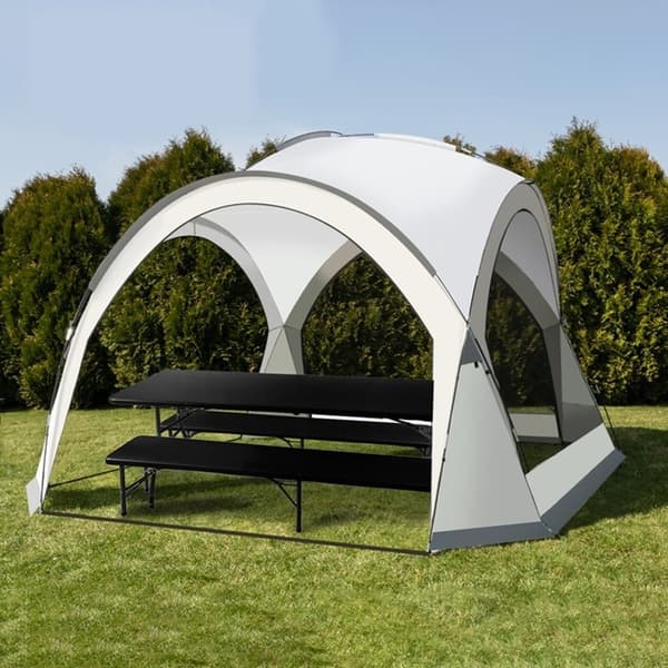 Hopfällbart Campingbord med Bänkar-Stol/Bord till Camping-180 cm