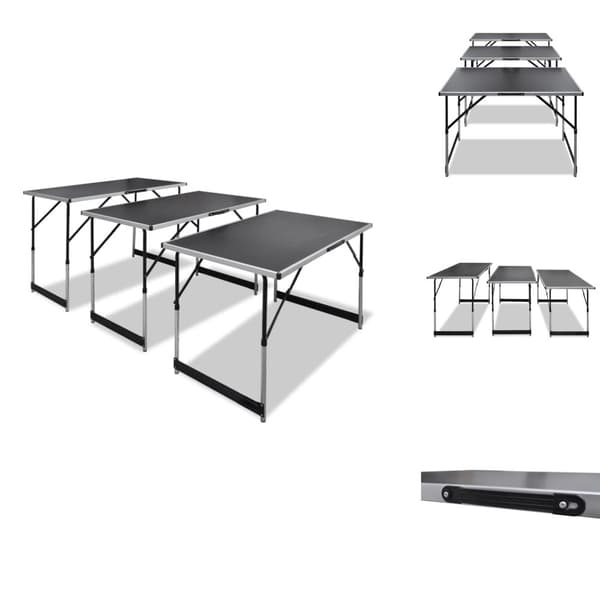 Foldeborde - Living tapetseringsbord foldbart med justerbar bordhøjde 3 stk.