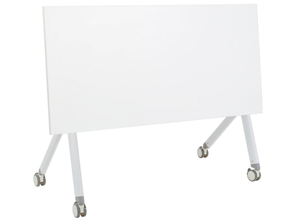 Työpöytä valkoinen MDF-levy teräs 120 x 60 x 75 cm kokoontaitettava siirrettävä pyörillä taittopöytä moderni tyyli