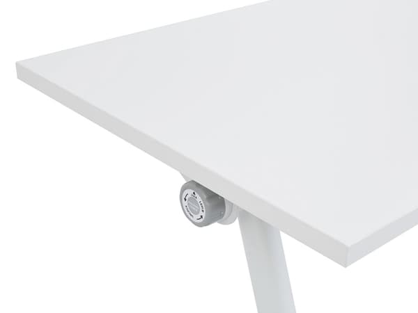 Työpöytä valkoinen MDF-levy teräs 120 x 60 x 75 cm kokoontaitettava siirrettävä pyörillä taittopöytä moderni tyyli