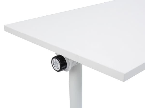 Työpöytä valkoinen MDF-levy teräs 160 x 60 x 75 cm siirrettävä pyörillä taitettava taittopöytä moderni tyyli