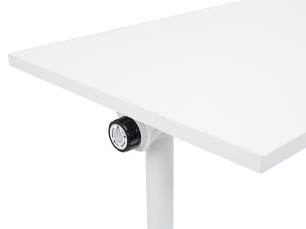 Työpöytä valkoinen MDF-levy teräs 180 x 60 x 75 cm siirrettävä pyörillä taitettava taittopöytä moderni tyyli