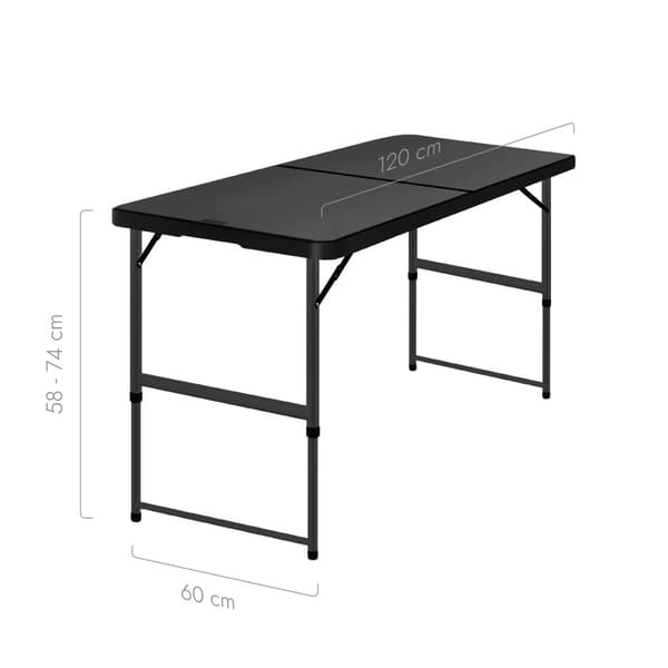 Klapbord 120 cm, Sort
